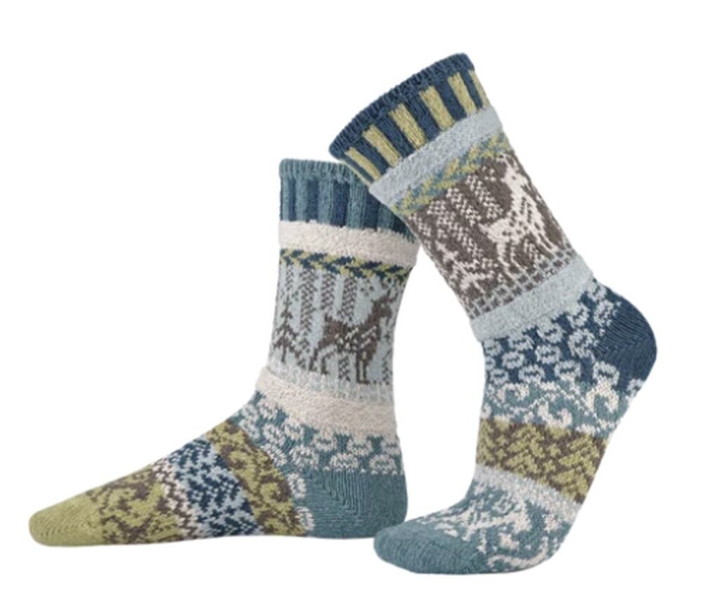 Solmate Unisex Medium Goat Pattern Knit Thick Crew Socks Winter Gorpcore A32-4